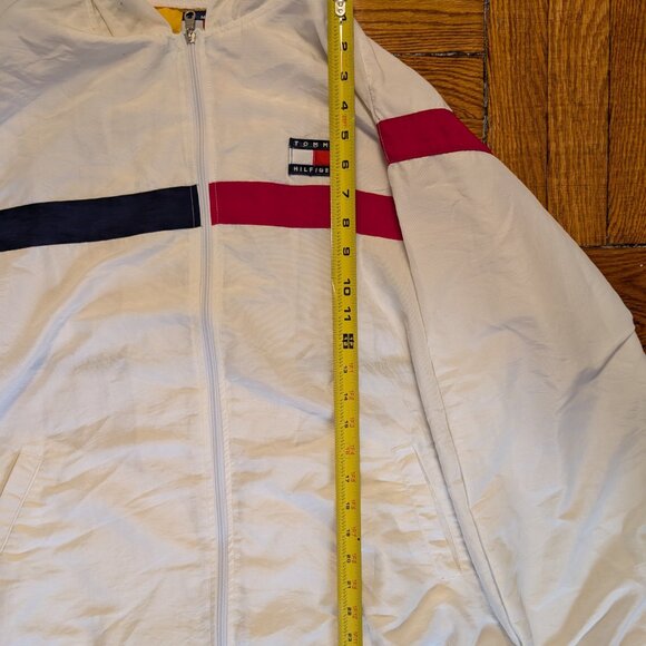 Vintage Tommy Hilfiger Sailing Windbreaker Men's Large Hood Jacket Logo - Picture 9 of 10